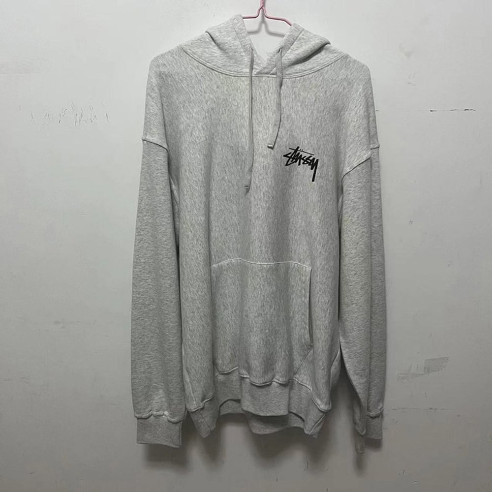 Stussy Plush 8 Ball Hoodie Grey